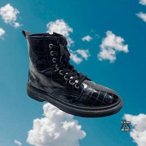 Steve Madden Black Vegan Flann Combat Boots 7